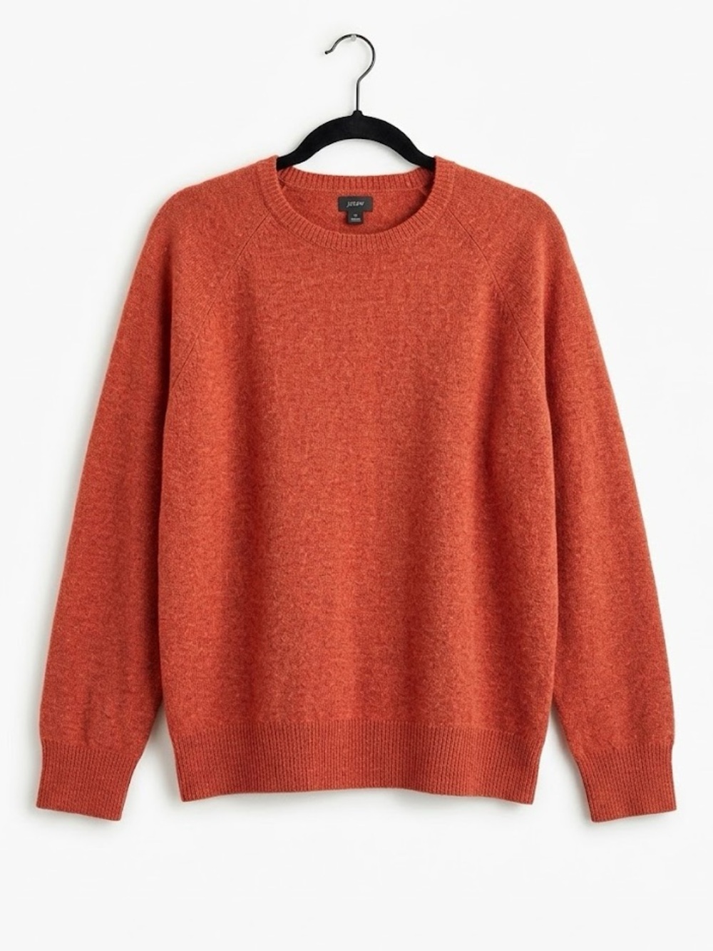 J Crew 100% Lambswool Terracotta Red Clay Crew Neck Mens Sweater Size XL